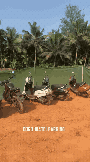 Goko Hostel parking area at the start of the path