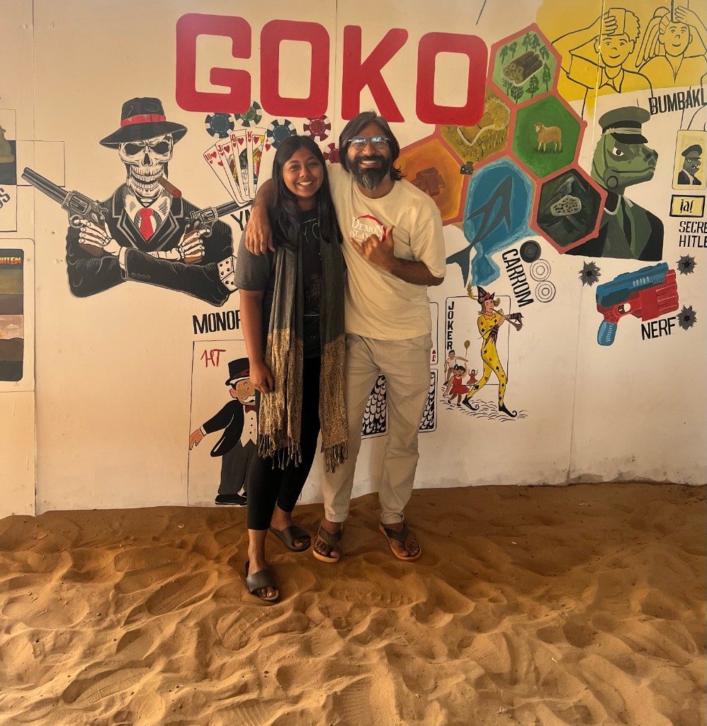 Sunny and Sakhi together in front of the GOKO mural
